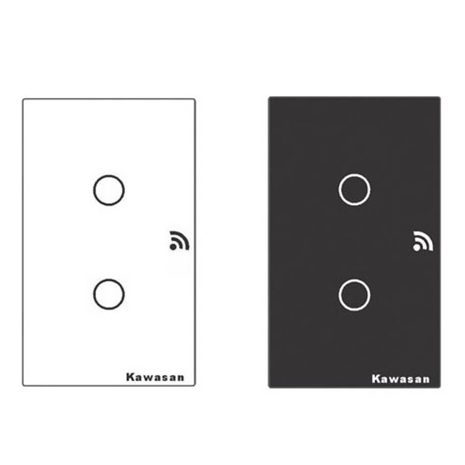 Công tắc cảm ứng hẹn giờ 2 nút KAWA CT2-WIFI(B/W)